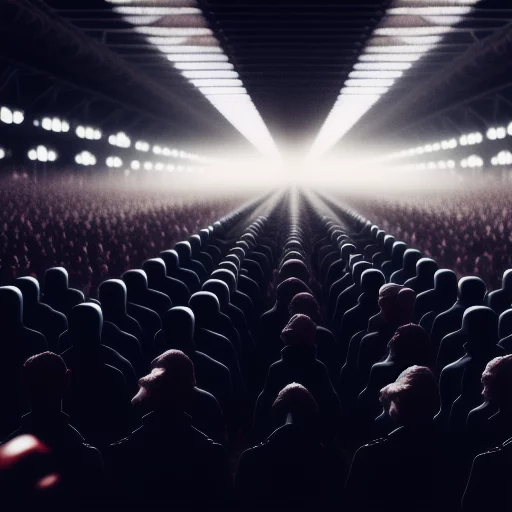 989758715-the same type of people stand in an endless row, an impersonal crowd, movie style, cinematic photo, insanely detailed, cinematic.webp